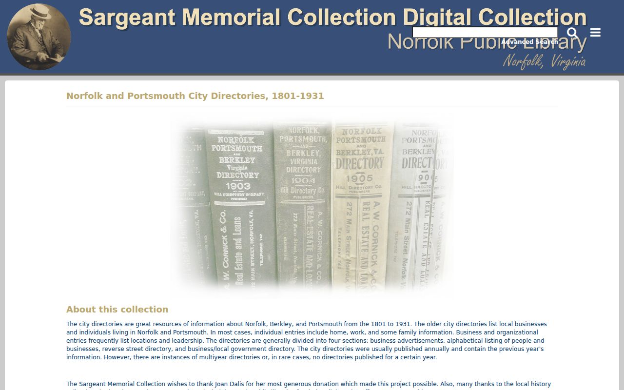 Norfolk digitized directory collection with reverse street section