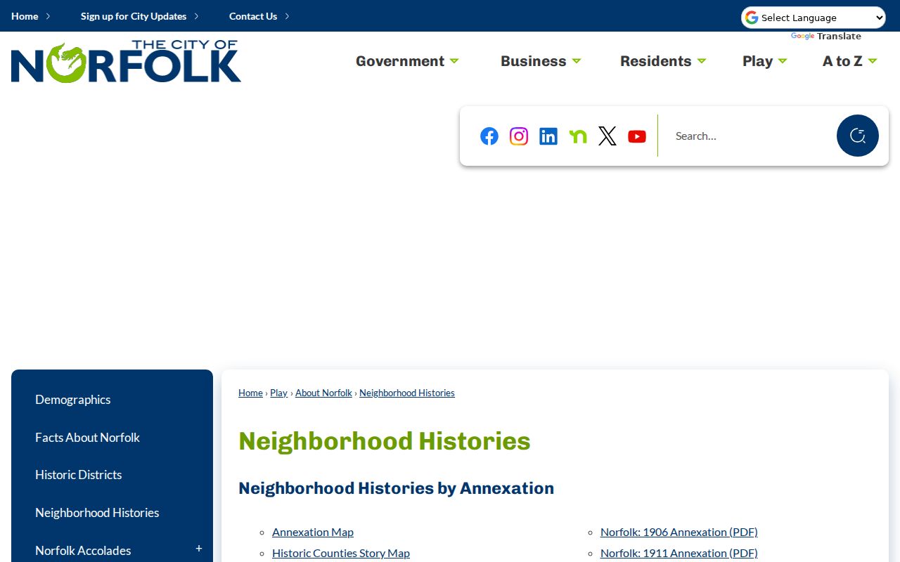 Norfolk previous residents research at the Norfolk neighborhood histories collection